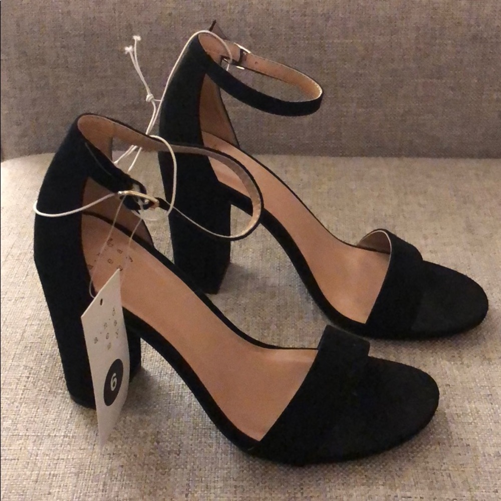 A New Day/Target- Black Suede Block Heels - Size 6